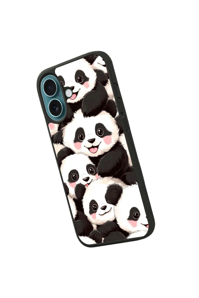 iPhone 16 Plus Uyumlu Panda Tasarımlı Glossy Premium Kılıf
