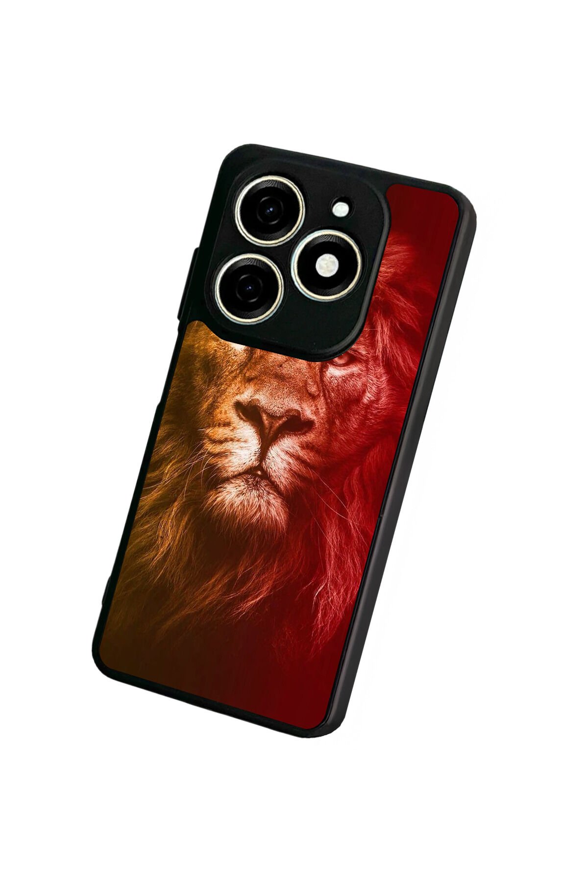Tecno Spark 20/20C Uyumlu Aslan Tasarımlı Glossy Premium Kılıf