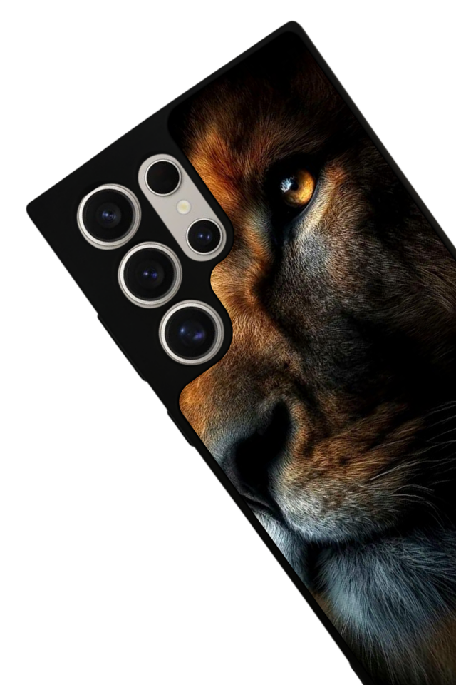 Samsung Galaxy S24 Ultra Uyumlu Aslan Tasarımlı Glossy Premium Kılıf