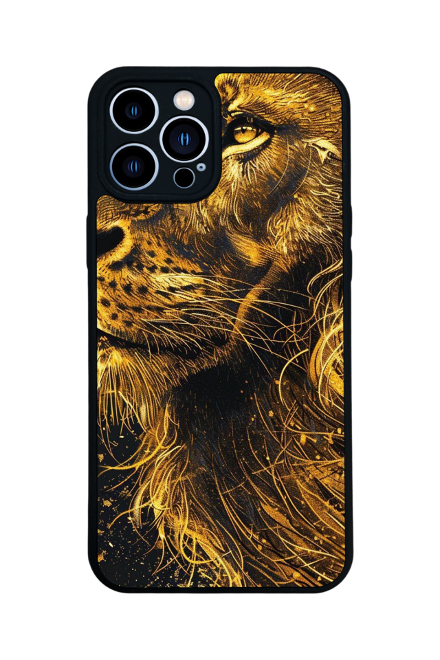 iPhone 13 Pro Max Uyumlu Aslan Tasarımlı Glossy Premium Kılıf