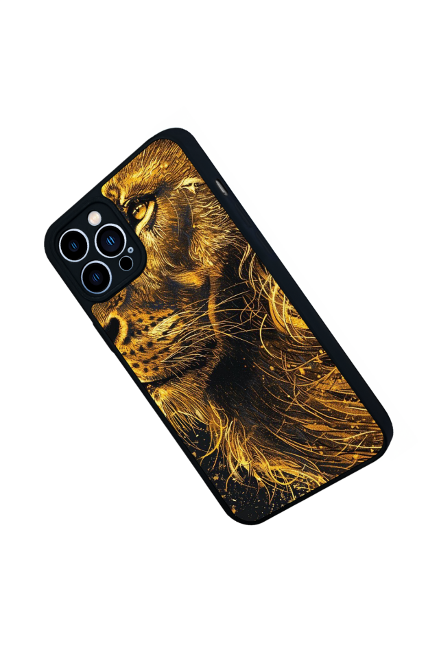 iPhone 13 Pro Max Uyumlu Aslan Tasarımlı Glossy Premium Kılıf