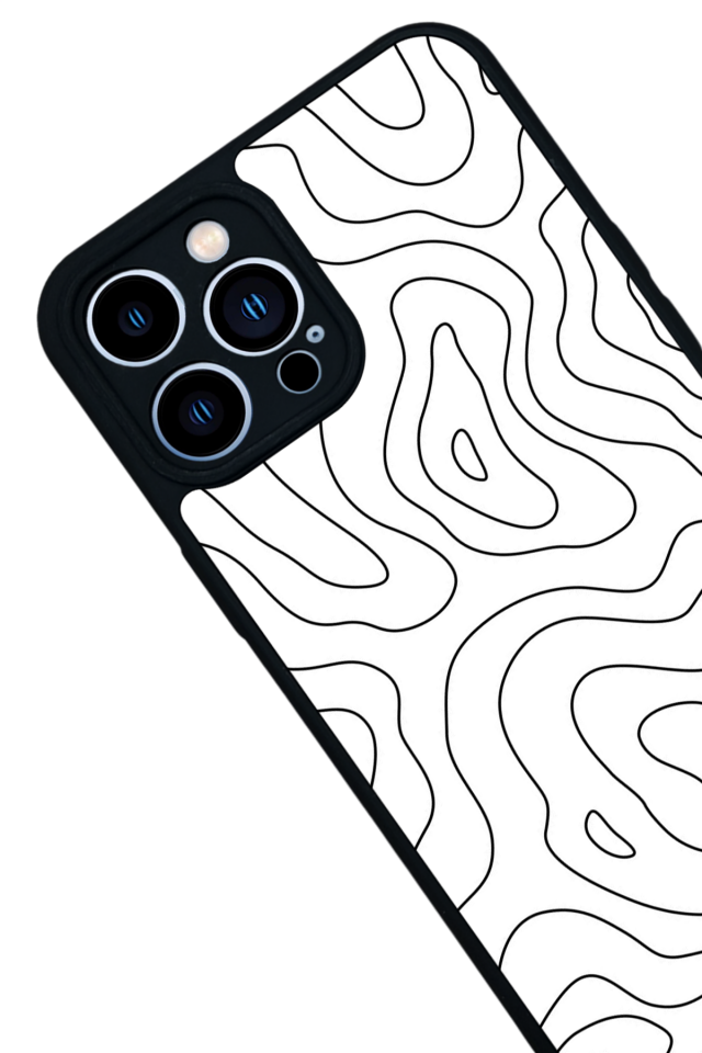 iPhone 12 Pro Max Uyumlu Çizgi Sanatı Tasarımlı Glossy Premium Kılıf