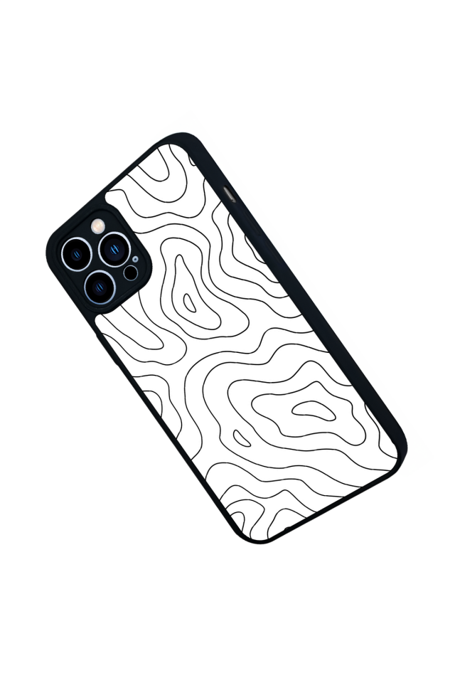 iPhone 12 Pro Max Uyumlu Çizgi Sanatı Tasarımlı Glossy Premium Kılıf