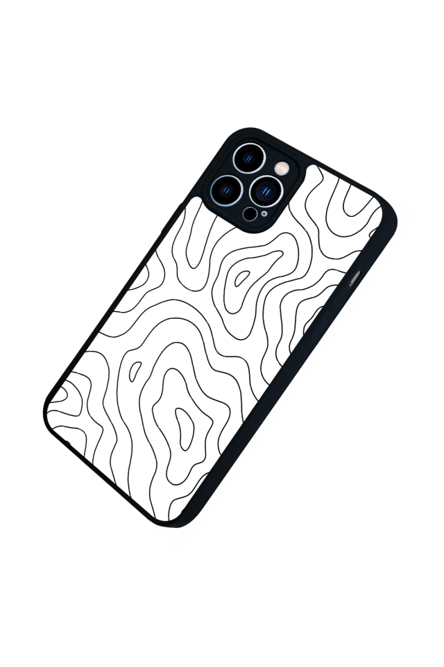 iPhone 12 Pro Max Uyumlu Çizgi Sanatı Tasarımlı Glossy Premium Kılıf