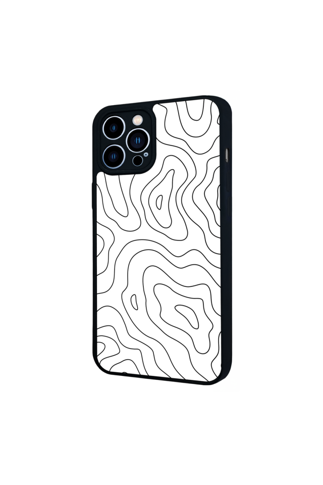 iPhone 12 Pro Max Uyumlu Çizgi Sanatı Tasarımlı Glossy Premium Kılıf