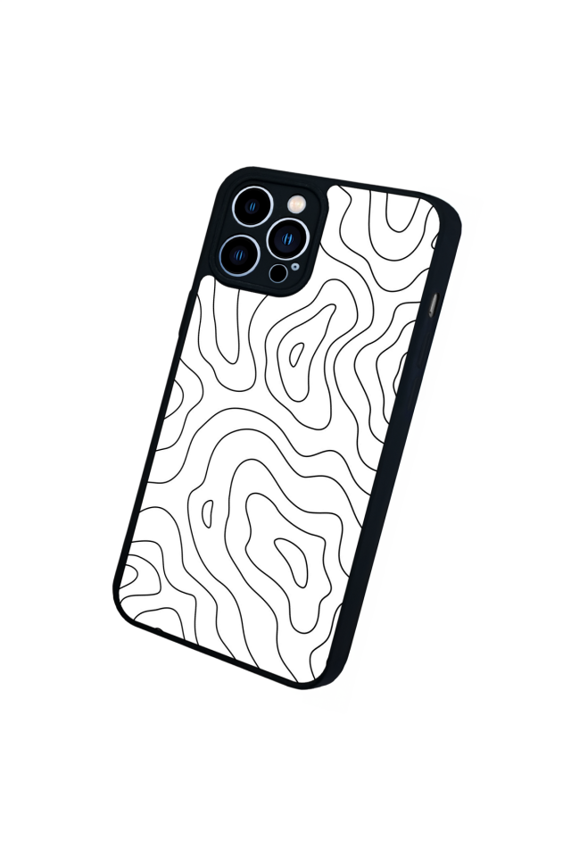 iPhone 12 Pro Max Uyumlu Çizgi Sanatı Tasarımlı Glossy Premium Kılıf