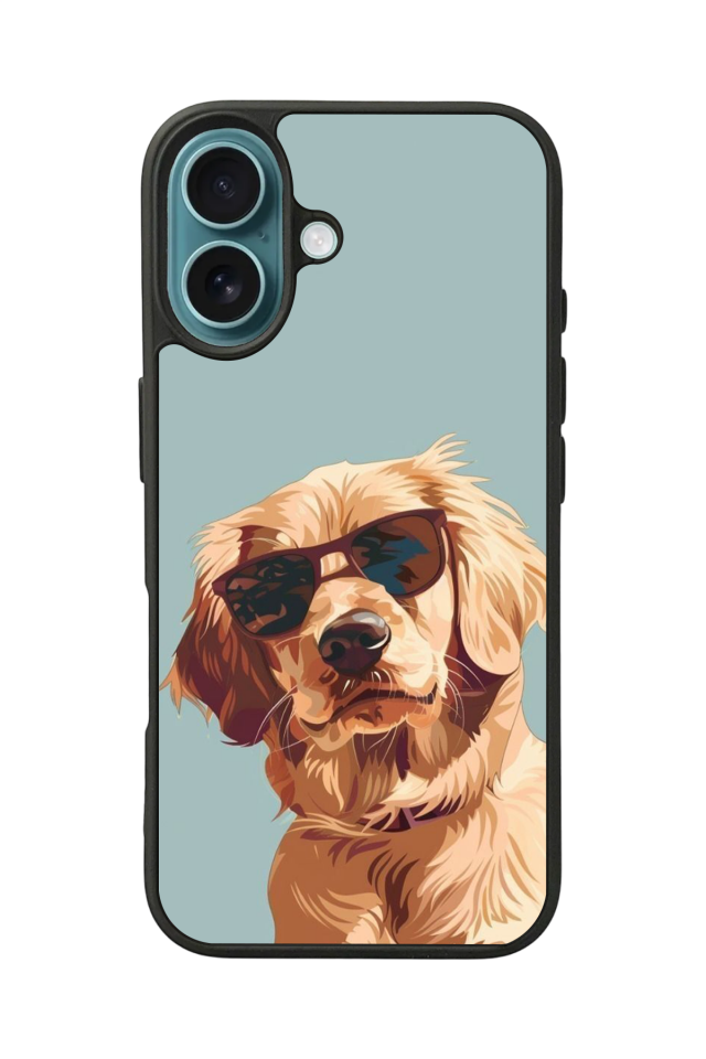 iPhone 16 Uyumlu Golden Kopek Tasarımlı Glossy Premium Kılıf