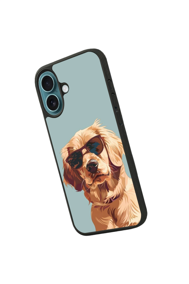 iPhone 16 Uyumlu Golden Kopek Tasarımlı Glossy Premium Kılıf