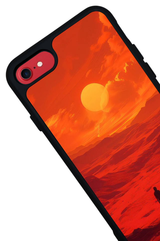 iPhone SE Uyumlu Güneş Tasarımlı Glossy Premium Kılıf