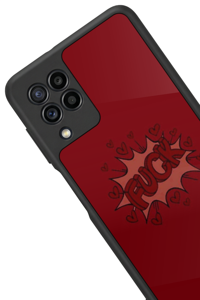 Samsung Galaxy M22 Uyumlu Kalp Love Tasarımlı Glossy Premium Kılıf