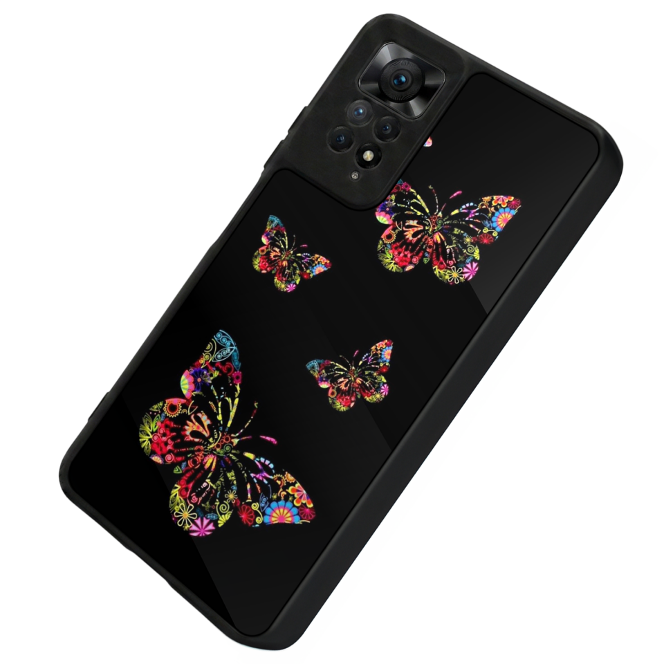 Xiaomi Redmi Note 12 Pro Uyumlu Kelebek Tasarımlı Glossy Premium Kılıf