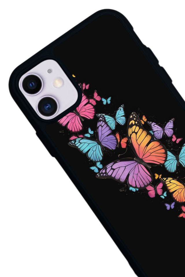 iPhone 11 Uyumlu Kelebek Tasarımlı Glossy Premium Kılıf