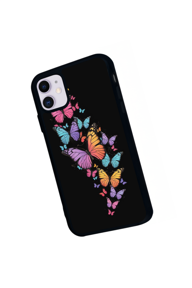 iPhone 11 Uyumlu Kelebek Tasarımlı Glossy Premium Kılıf
