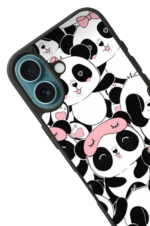 iPhone 16 Plus Uyumlu Panda Tasarımlı Glossy Premium Kılıf