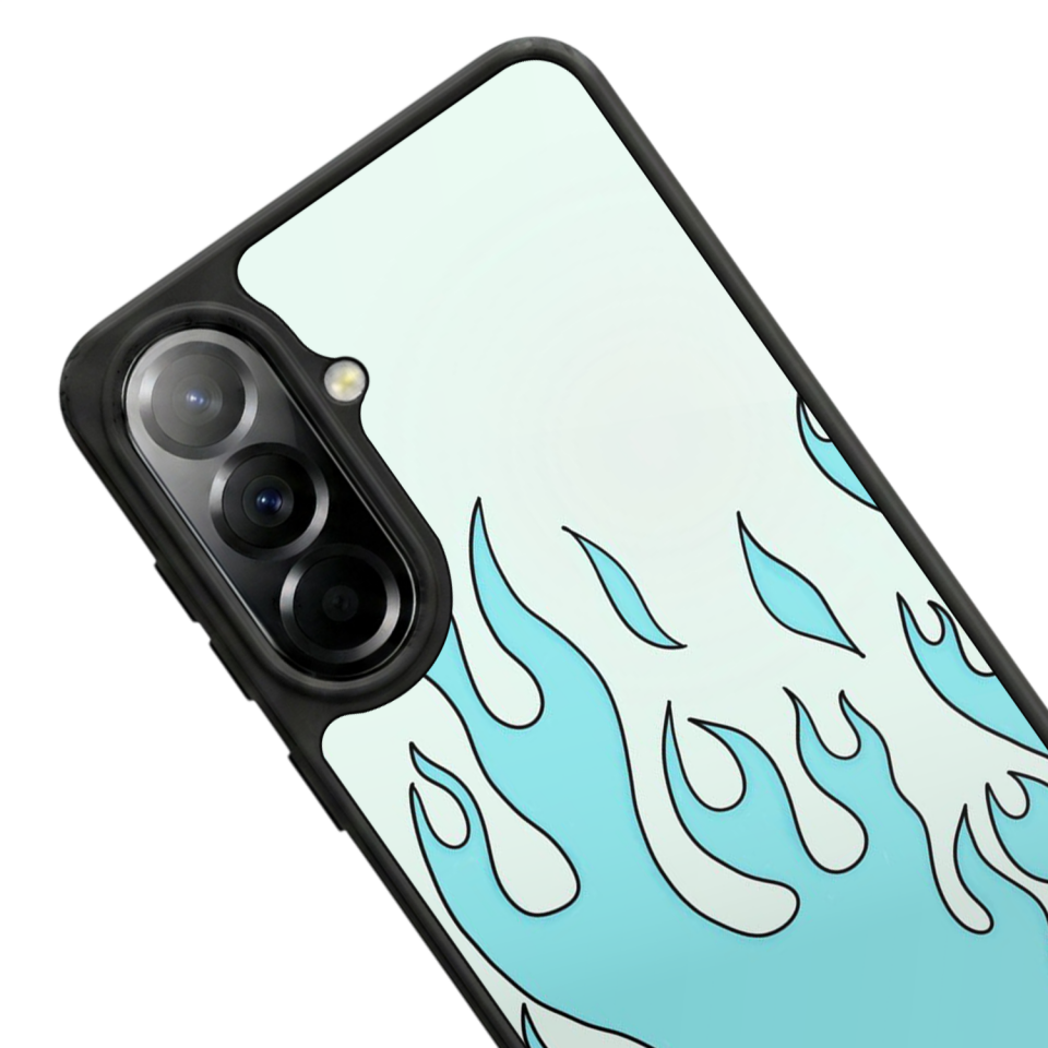 Samsung Galaxy A37 Uyumlu Retro Flame Patterns Tasarımlı Glossy Premium Kılıf
