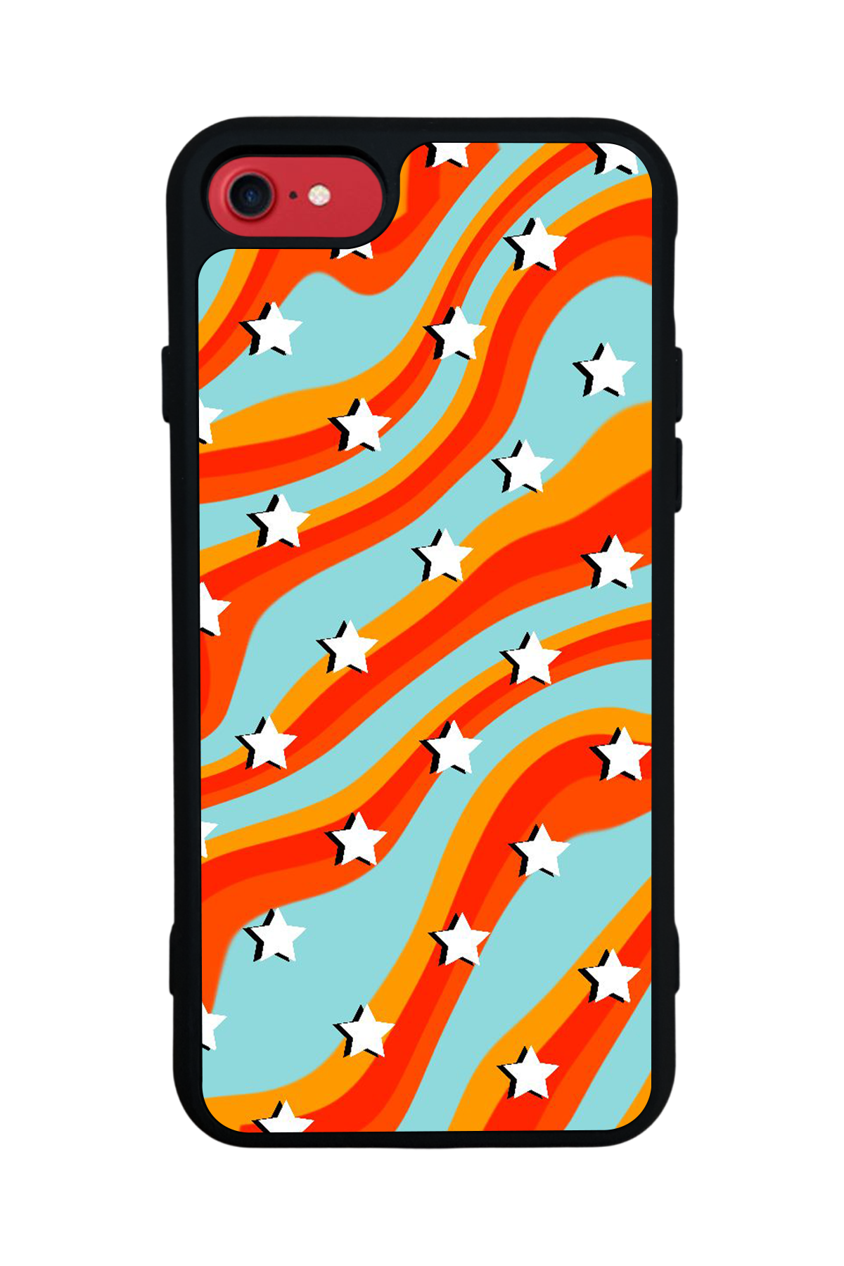 iPhone 8 Uyumlu Retro Yildizlar Tasarımlı Glossy Premium Kılıf