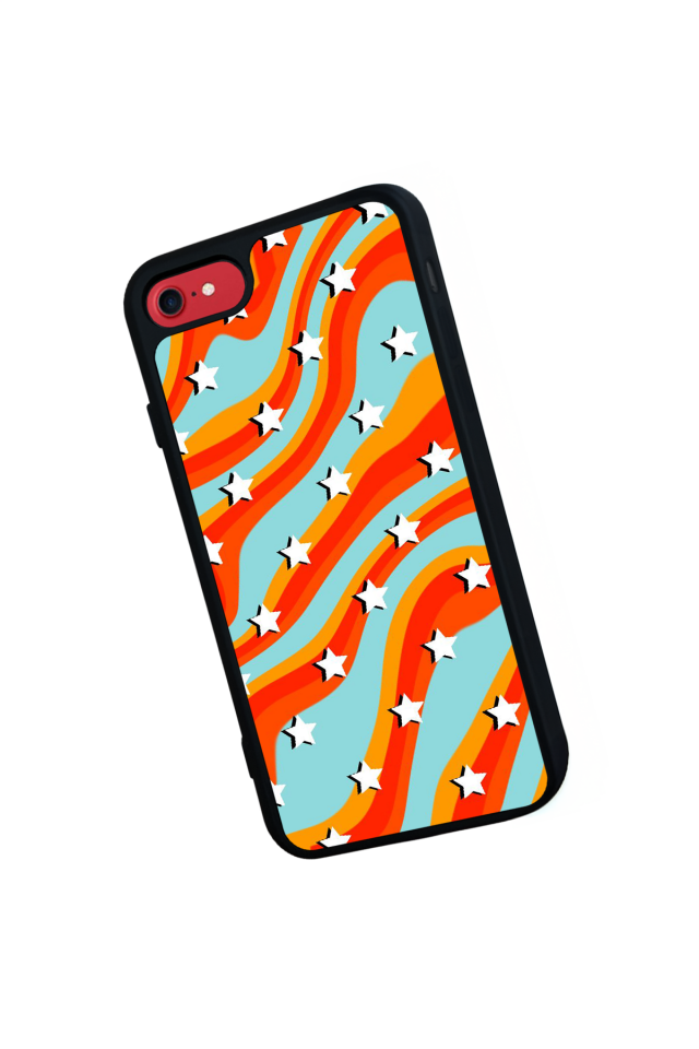iPhone 8 Uyumlu Retro Yildizlar Tasarımlı Glossy Premium Kılıf