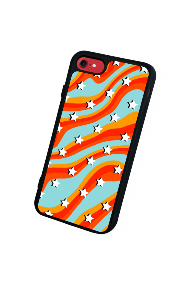 iPhone 8 Uyumlu Retro Yildizlar Tasarımlı Glossy Premium Kılıf