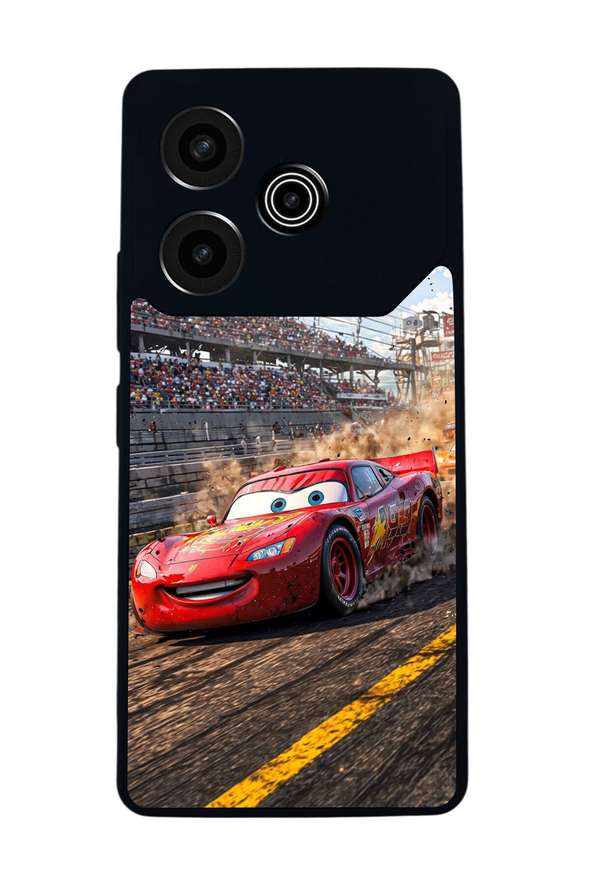 Tecno Pova 6 Uyumlu Şimsek McQueen Tasarımlı Glossy Premium Kılıf