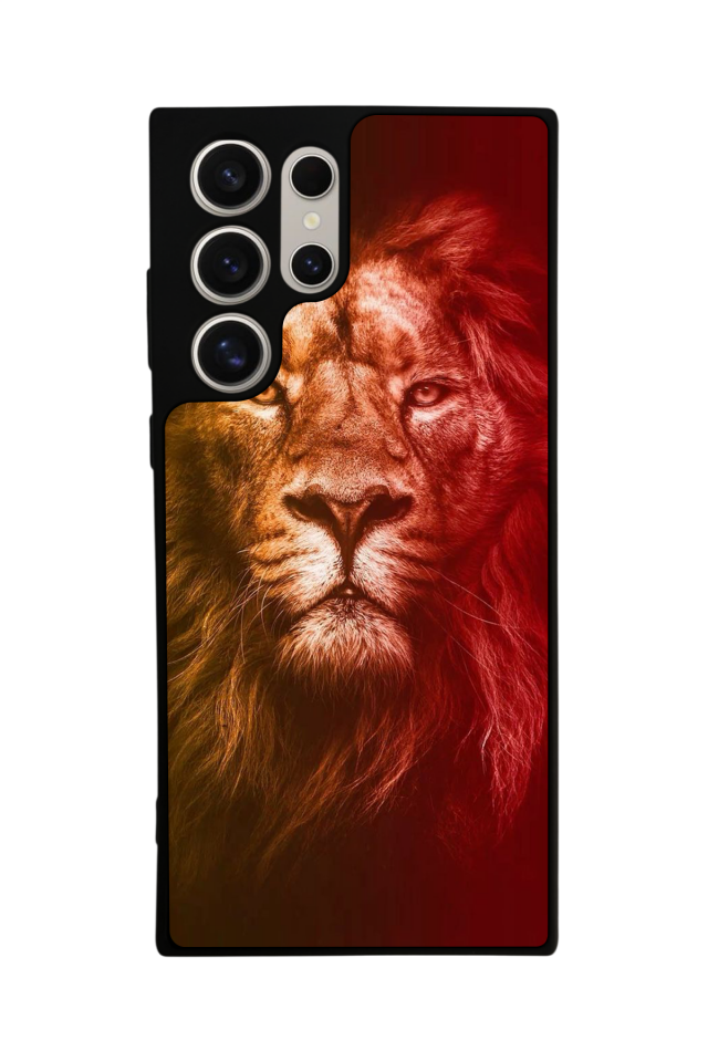 Samsung Galaxy S24 Ultra Uyumlu Aslan Tasarımlı Glossy Premium Kılıf