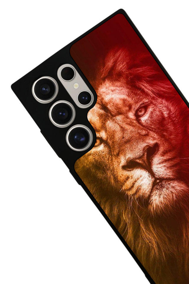 Samsung Galaxy S24 Ultra Uyumlu Aslan Tasarımlı Glossy Premium Kılıf