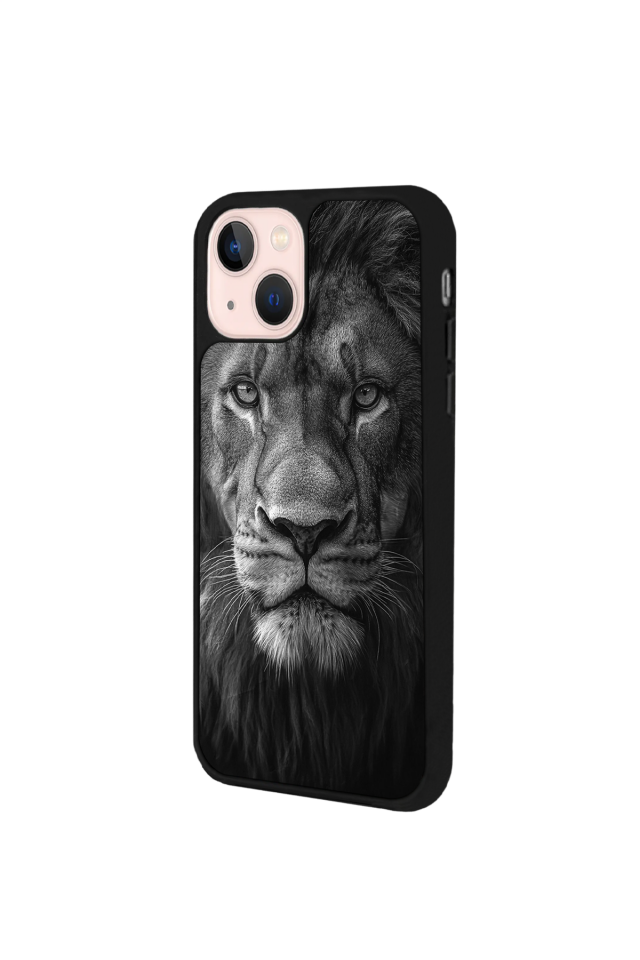 iPhone 14 Plus Uyumlu Aslan Tasarımlı Glossy Premium Kılıf