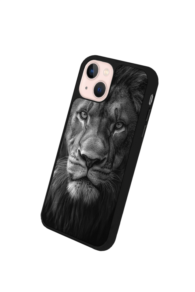 iPhone 14 Plus Uyumlu Aslan Tasarımlı Glossy Premium Kılıf
