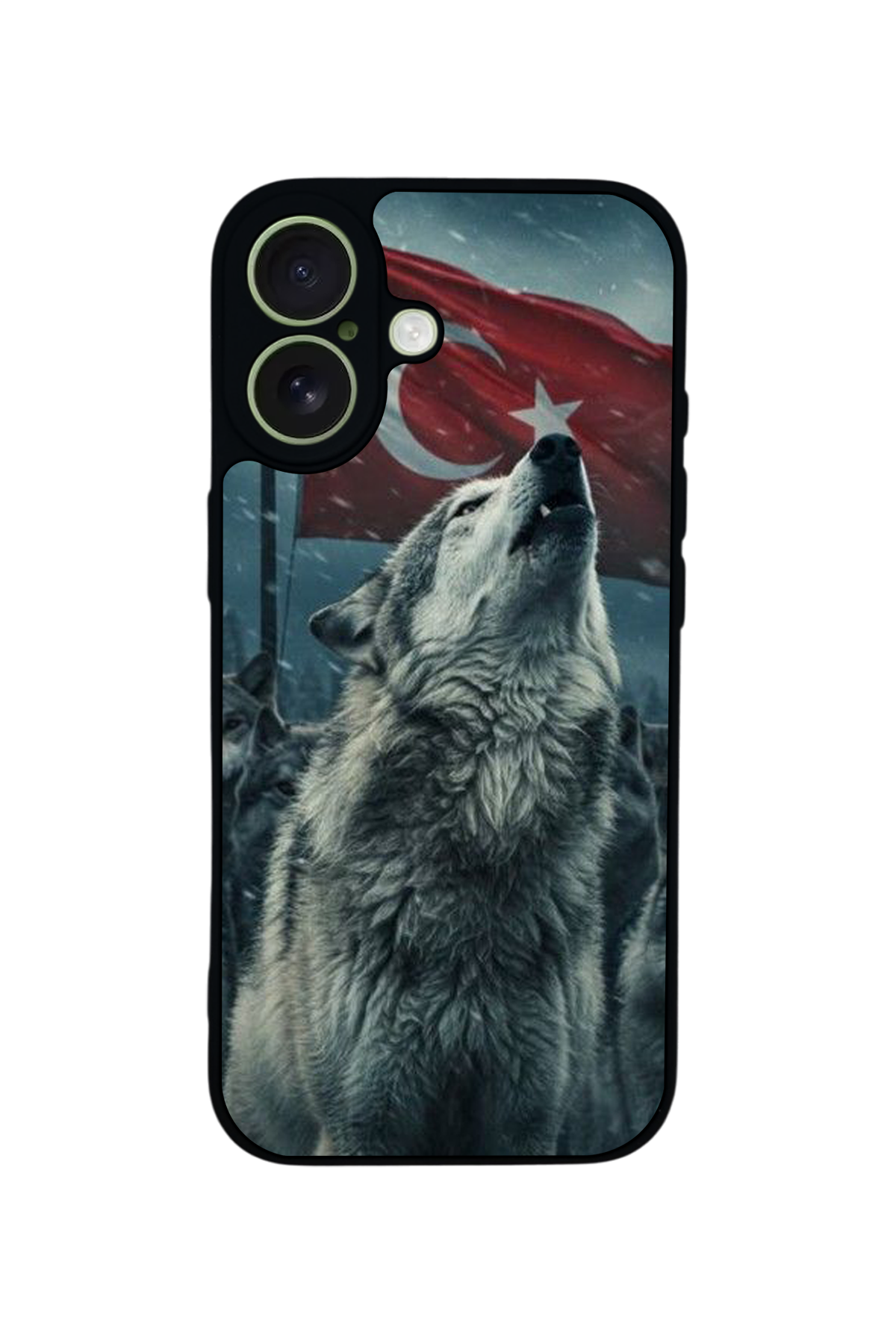 iPhone 17 Uyumlu Bozkurt Tasarımlı Glossy Premium Kılıf
