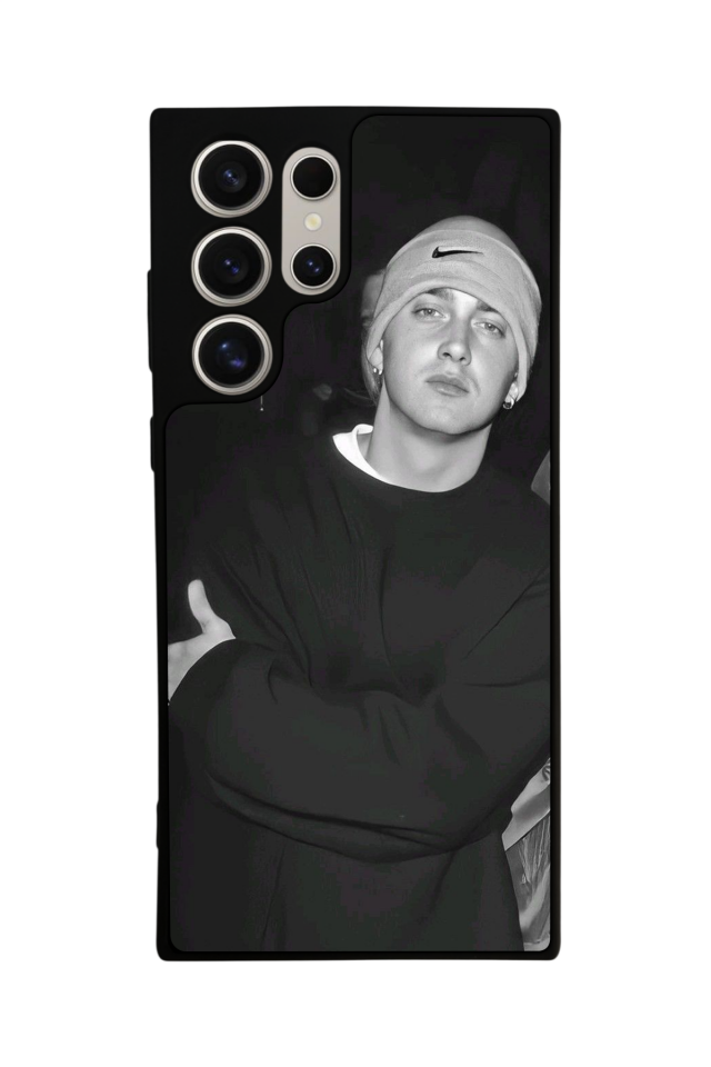 Samsung Galaxy S22 Ultra Uyumlu Eminem Tasarımlı Glossy Premium Kılıf