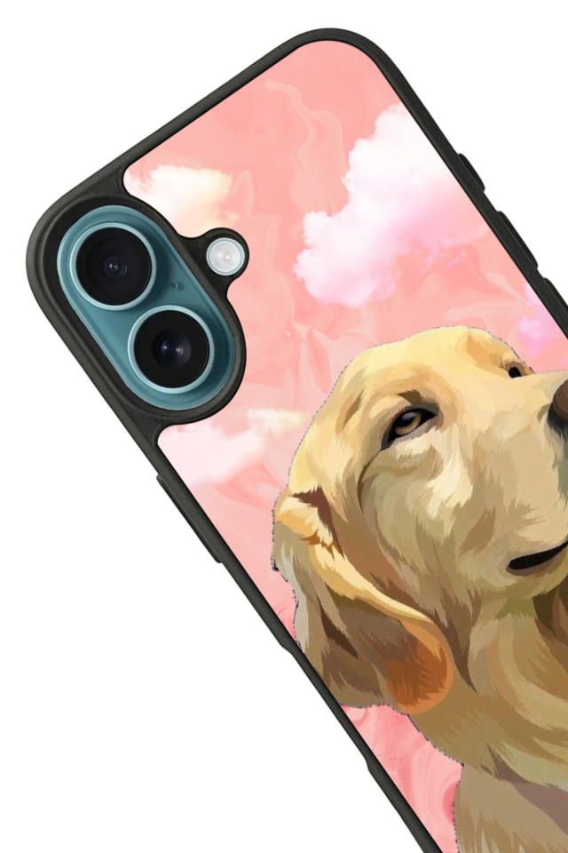 iPhone 16 Uyumlu Golden Kopek Tasarımlı Glossy Premium Kılıf
