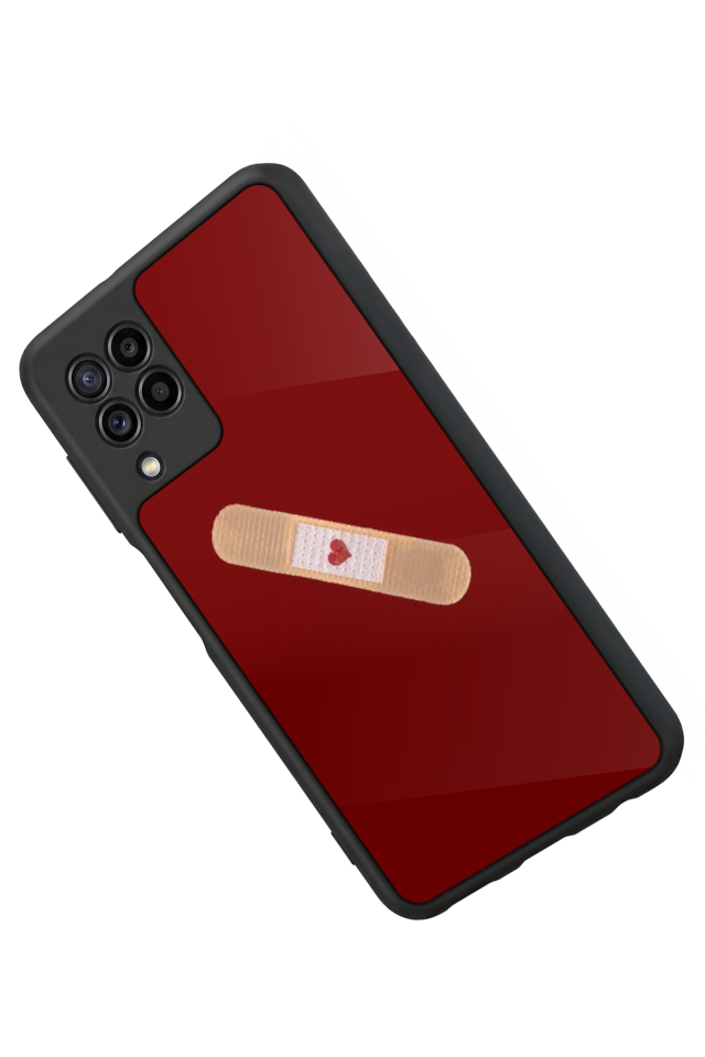 Samsung Galaxy M22 Uyumlu Kalp Love Tasarımlı Glossy Premium Kılıf