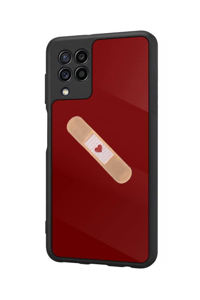 Samsung Galaxy M22 Uyumlu Kalp Love Tasarımlı Glossy Premium Kılıf