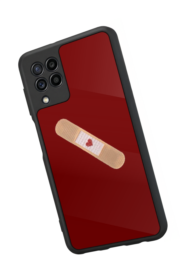 Samsung Galaxy M22 Uyumlu Kalp Love Tasarımlı Glossy Premium Kılıf