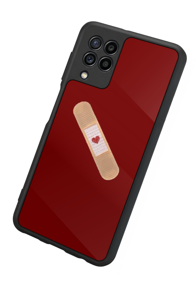 Samsung Galaxy M22 Uyumlu Kalp Love Tasarımlı Glossy Premium Kılıf