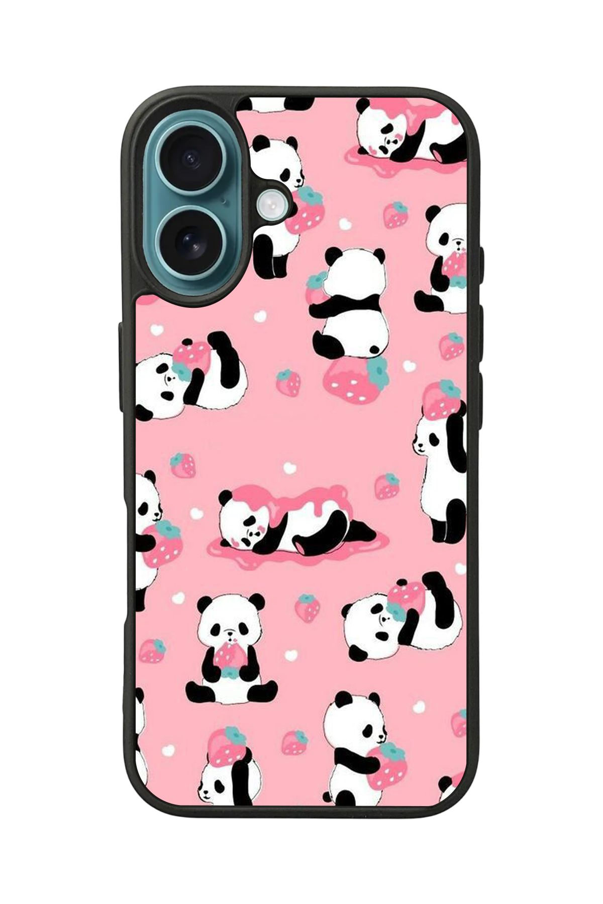 iPhone 16 Plus Uyumlu Panda Tasarımlı Glossy Premium Kılıf