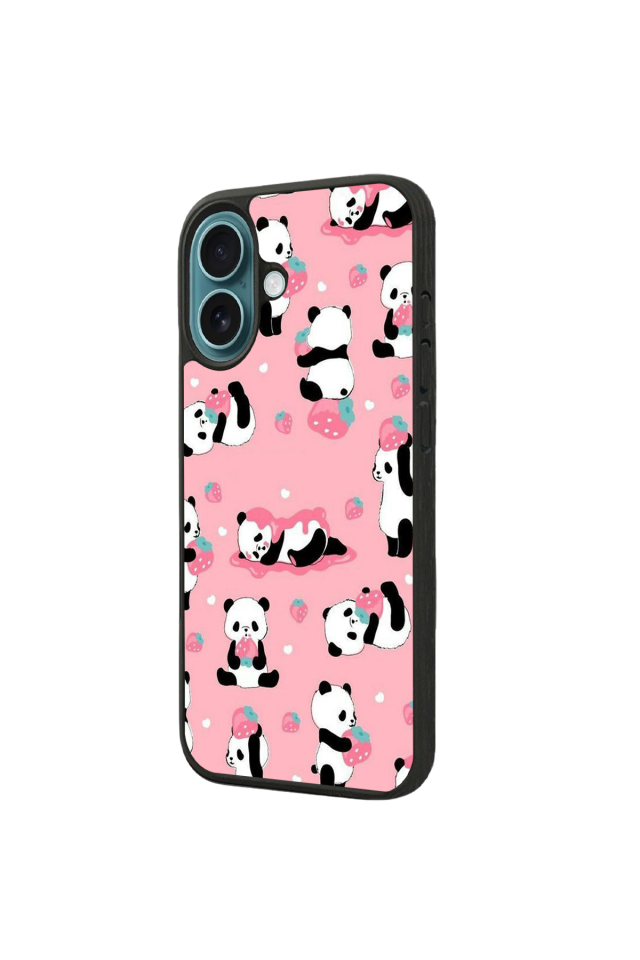 iPhone 16 Plus Uyumlu Panda Tasarımlı Glossy Premium Kılıf