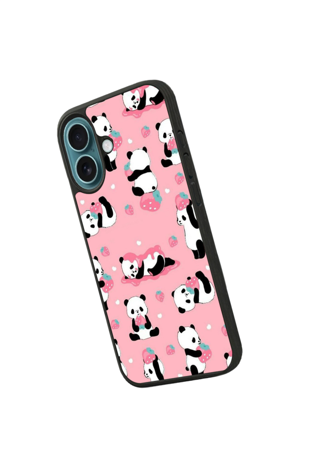 iPhone 16 Plus Uyumlu Panda Tasarımlı Glossy Premium Kılıf
