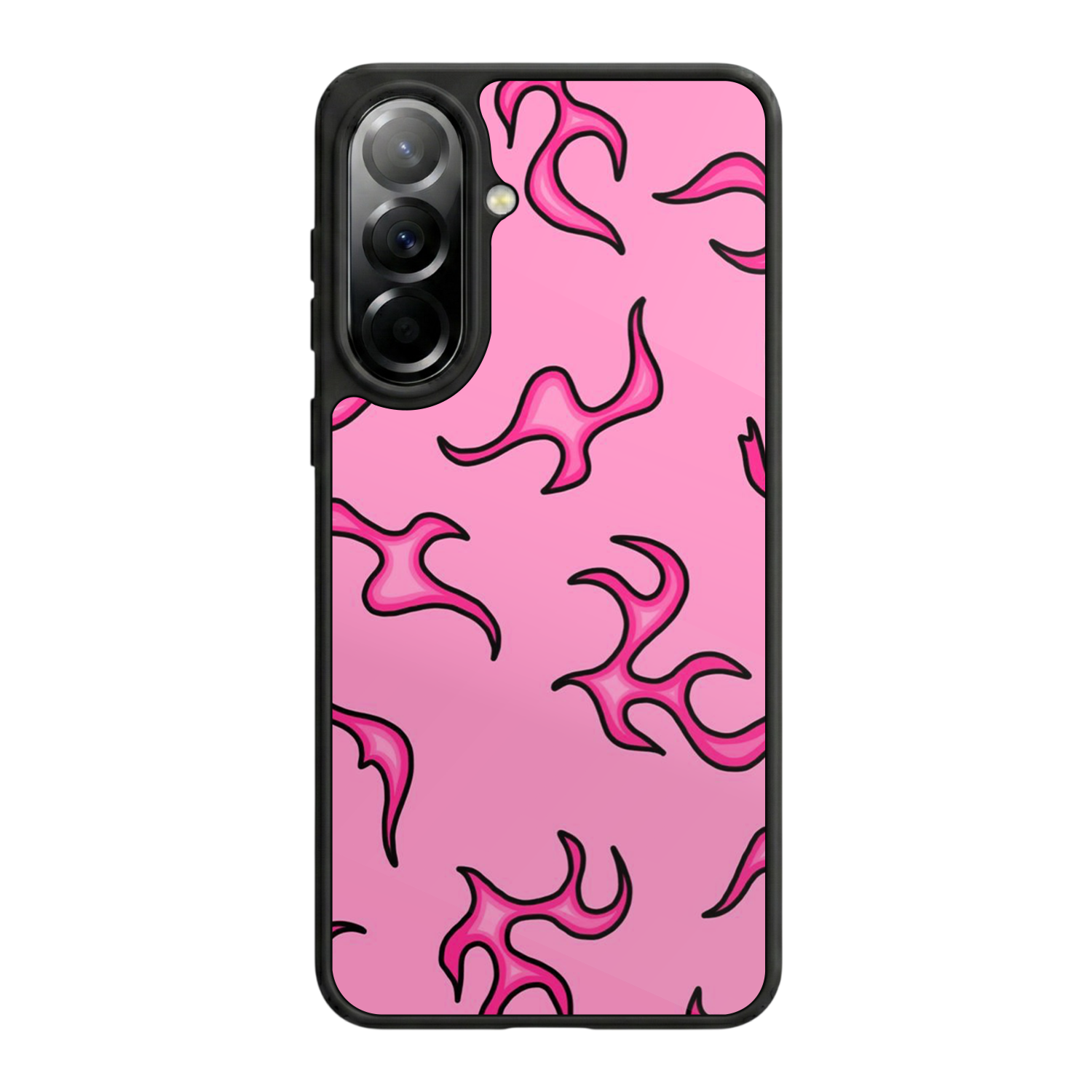 Samsung Galaxy A37 Uyumlu Retro Flame Patterns Tasarımlı Glossy Premium Kılıf