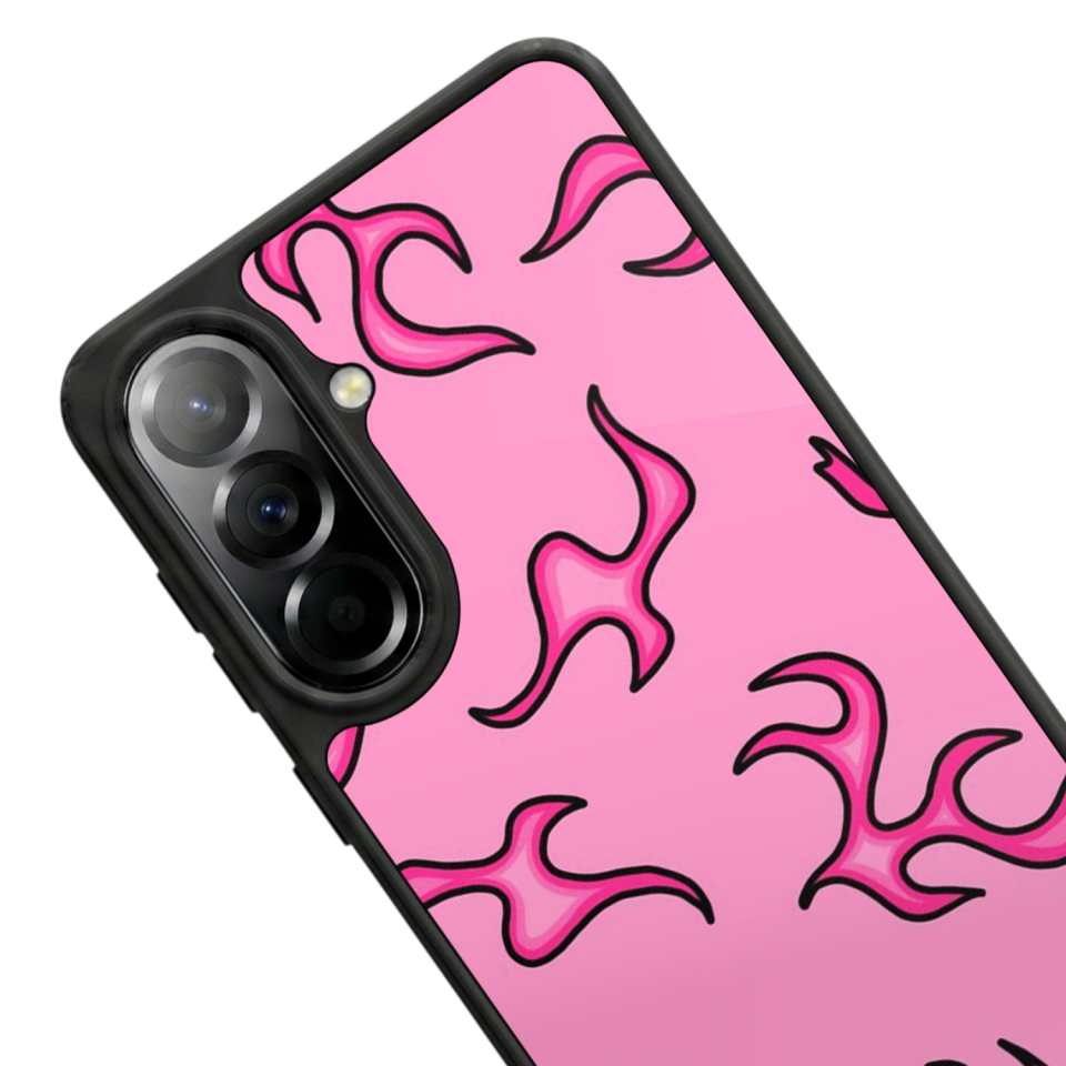 Samsung Galaxy A37 Uyumlu Retro Flame Patterns Tasarımlı Glossy Premium Kılıf