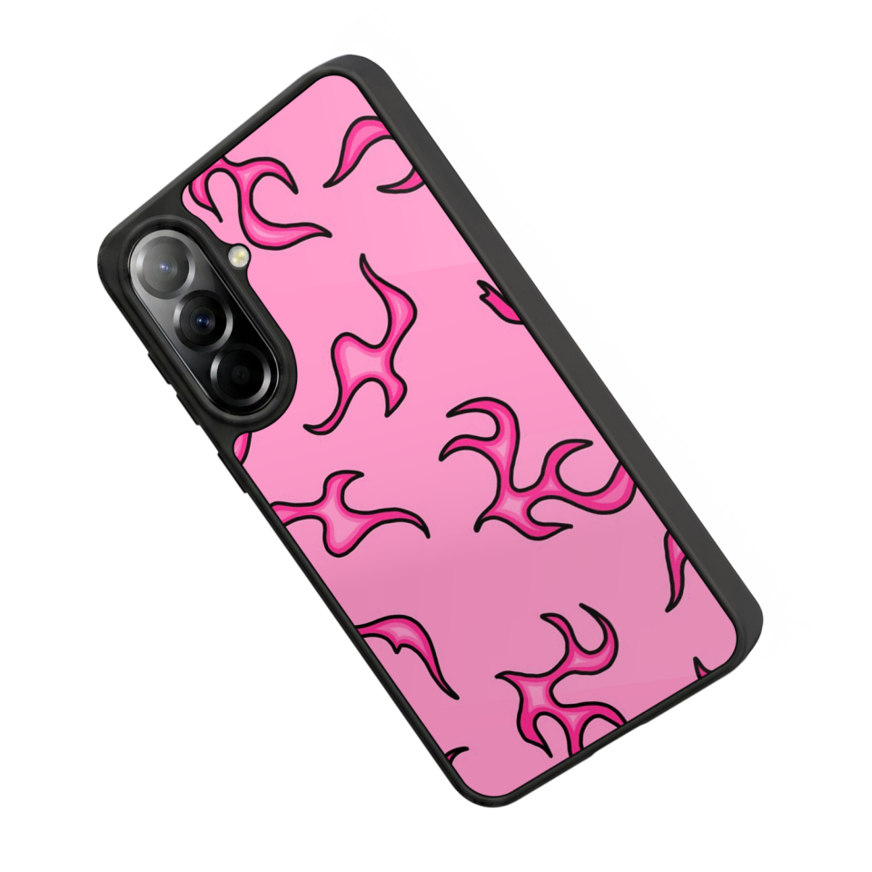 Samsung Galaxy A37 Uyumlu Retro Flame Patterns Tasarımlı Glossy Premium Kılıf