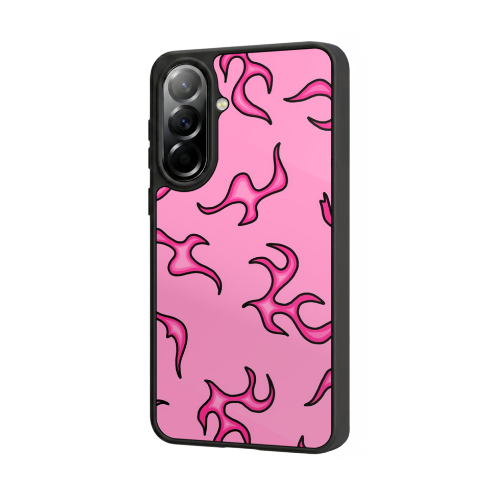 Samsung Galaxy A37 Uyumlu Retro Flame Patterns Tasarımlı Glossy Premium Kılıf