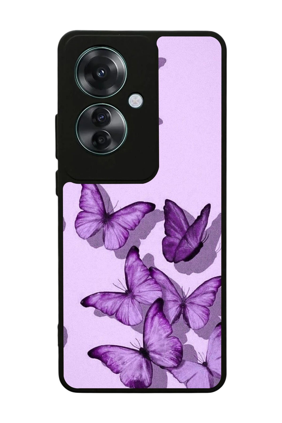 Oppo Reno 11F Uyumlu Kelebek Tasarımlı Glossy Premium Kılıf