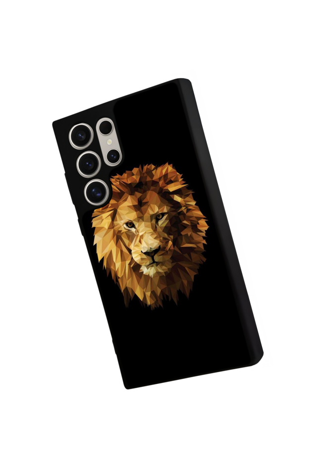 Samsung Galaxy S24 Ultra Uyumlu Aslan Tasarımlı Glossy Premium Kılıf