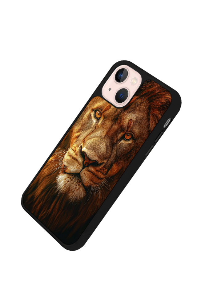 iPhone 14 Plus Uyumlu Aslan Tasarımlı Glossy Premium Kılıf