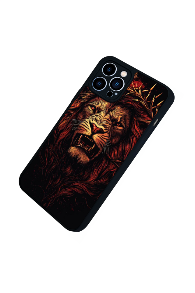 iPhone 13 Pro Max Uyumlu Aslan Tasarımlı Glossy Premium Kılıf