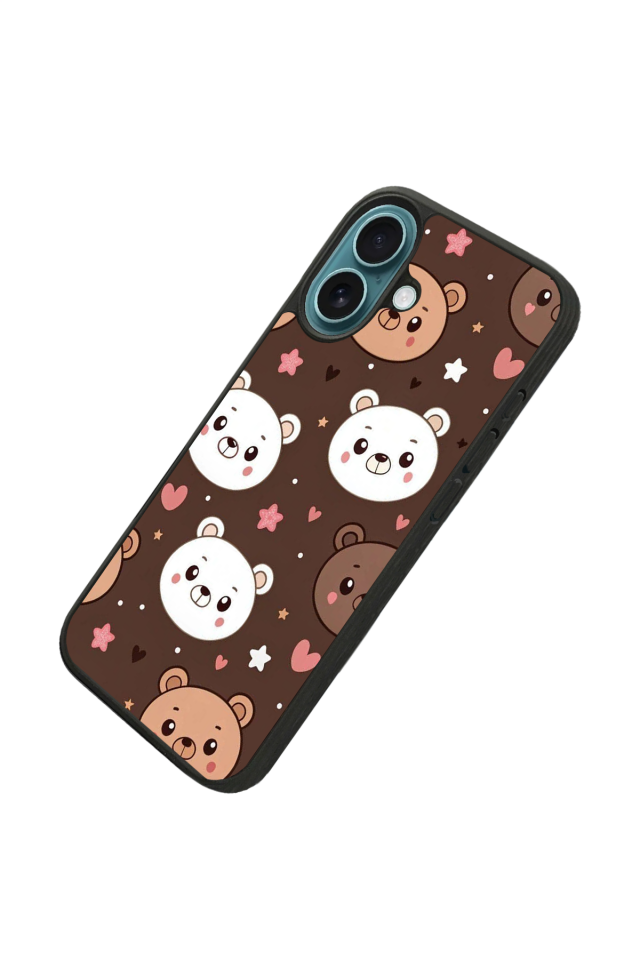 iPhone 16 Plus Uyumlu Ayı Tasarımlı Glossy Premium Kılıf