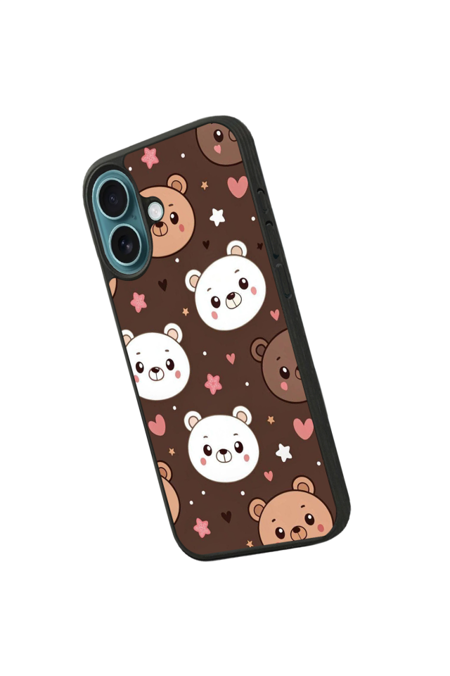 iPhone 16 Plus Uyumlu Ayı Tasarımlı Glossy Premium Kılıf