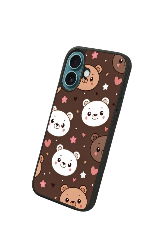 iPhone 16 Plus Uyumlu Ayı Tasarımlı Glossy Premium Kılıf