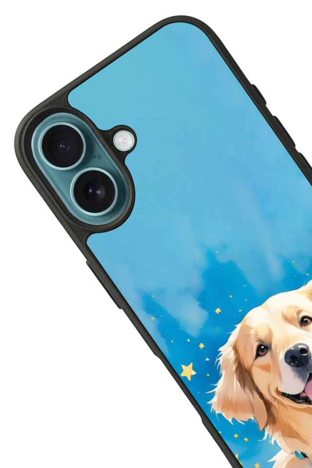 iPhone 16 Uyumlu Golden Kopek Tasarımlı Glossy Premium Kılıf