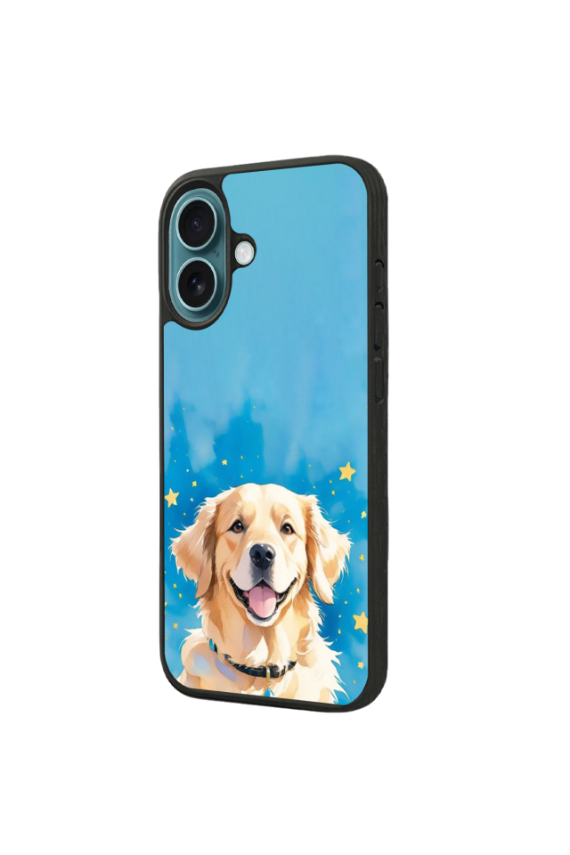 iPhone 16 Uyumlu Golden Kopek Tasarımlı Glossy Premium Kılıf